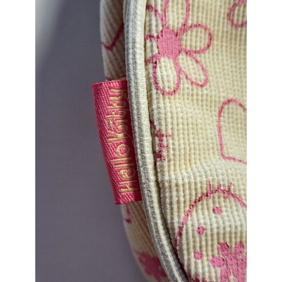 2000s Y2K Hello Kitty Pink & Cream Corduroy Hello Monogram Shoulder Bag Purse - Picture 4 of 15